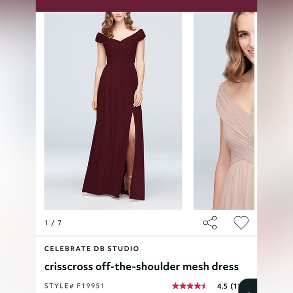 David’s bridal criss/cross bridesmaid dress. - Picture 2 of 7